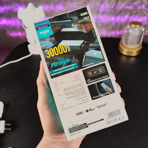 پاوربانک ایکس هانز مدل PB-302 ظرفیت 30000 میلی آمپر ساعت